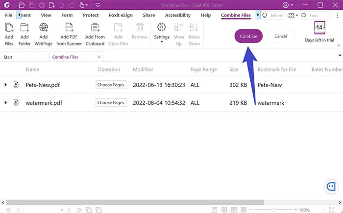 Как объединить файлы PDF с помощью Foxit PDF Reader 3