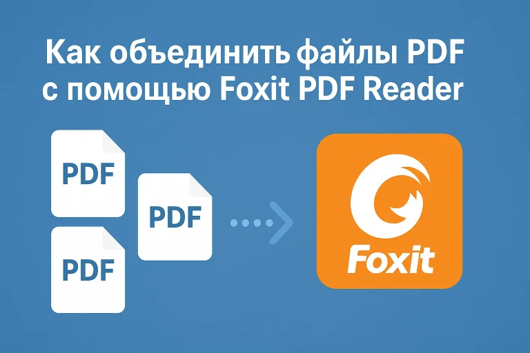 Как объединить файлы PDF с помощью Foxit PDF Reader