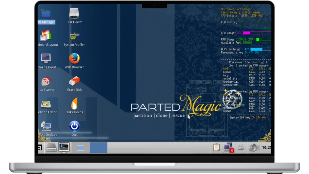 Скриншот Parted Magic Boot ISO 1