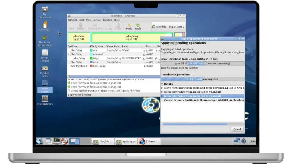 Скриншот Parted Magic Boot ISO 2