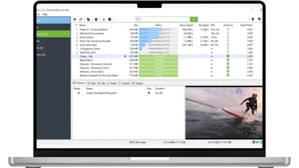 Скриншот uTorrent Pro 1