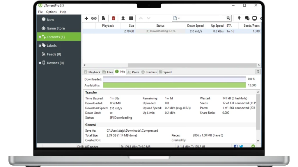 Скриншот uTorrent Pro 2