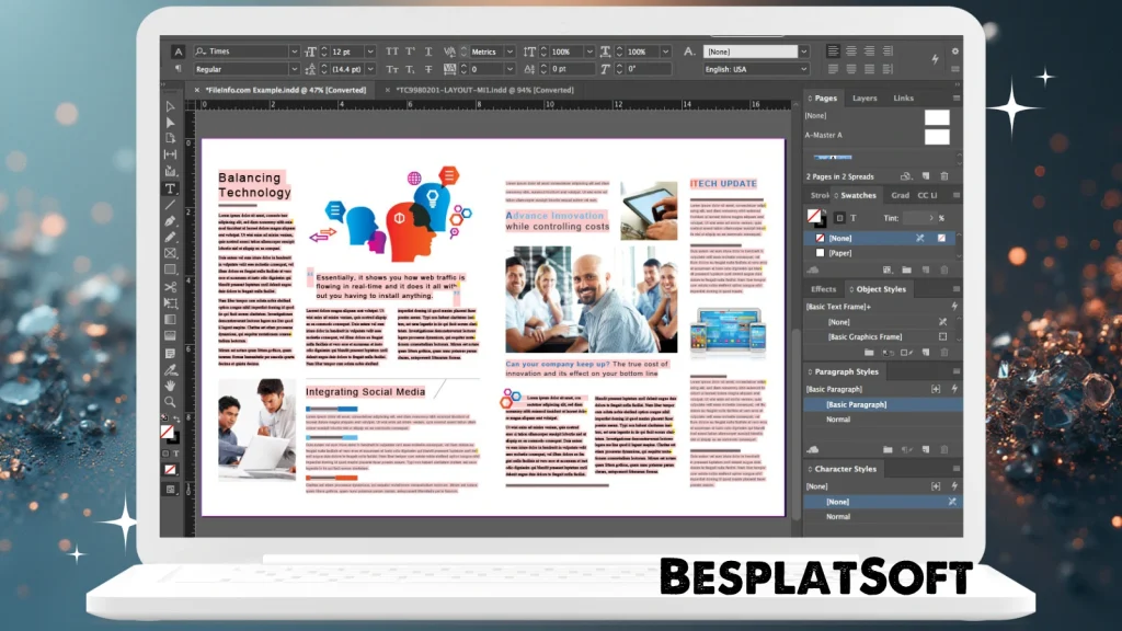 Скриншот Adobe InDesign 1 Скриншот Adobe InDesign 1