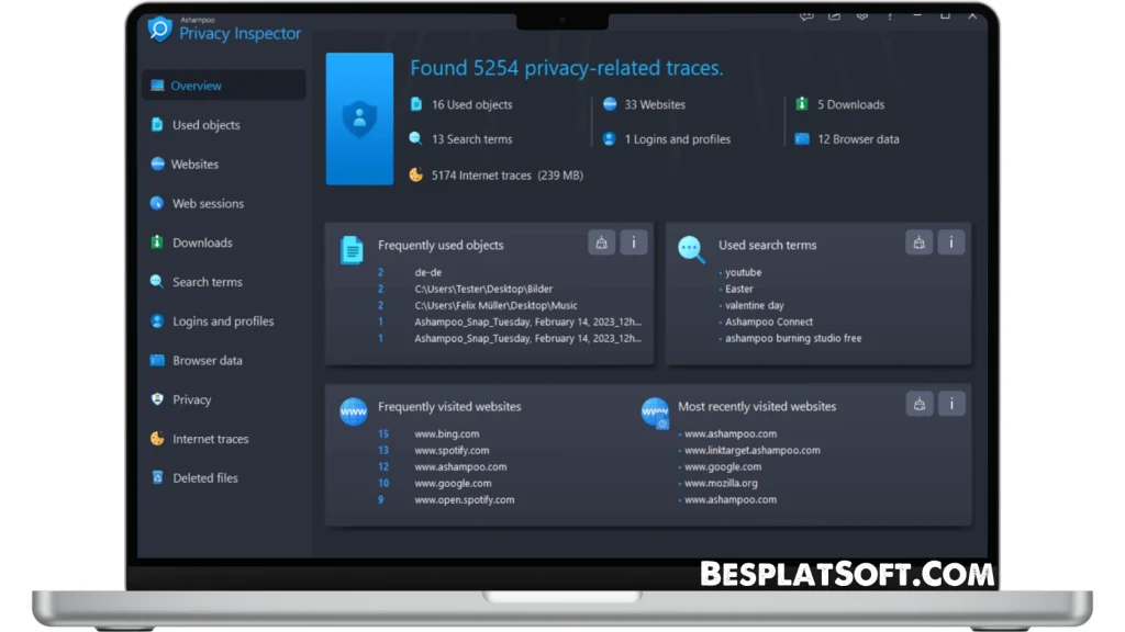 Скриншот Ashampoo Privacy Inspector 2