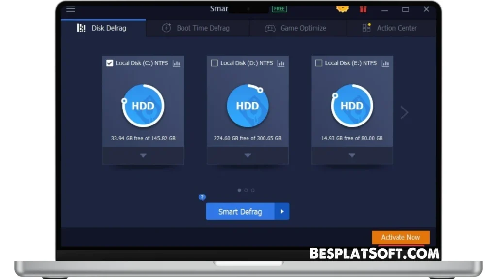 Скриншот IObit Smart Defrag PRO 1 Скриншот IObit Smart Defrag PRO 1
