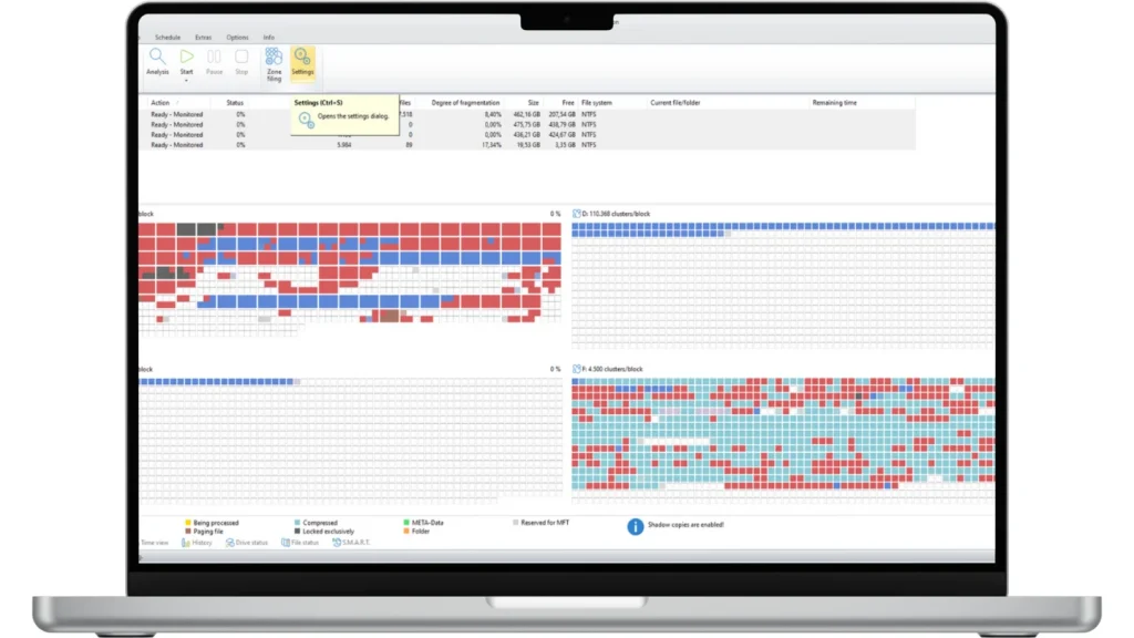 Скриншот OO Defrag Professional 1