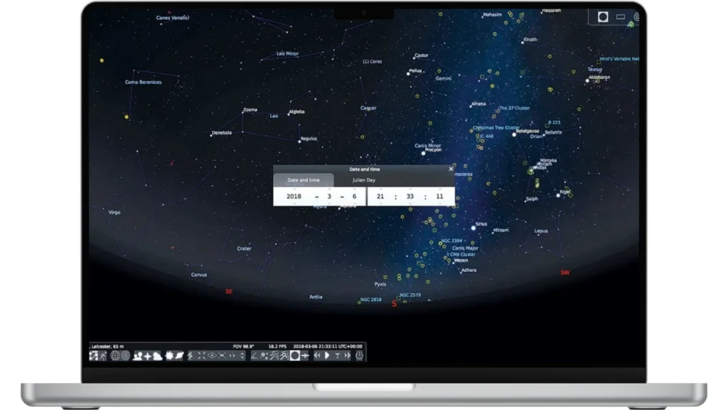 Скриншот программы Stellarium Astronomy 1