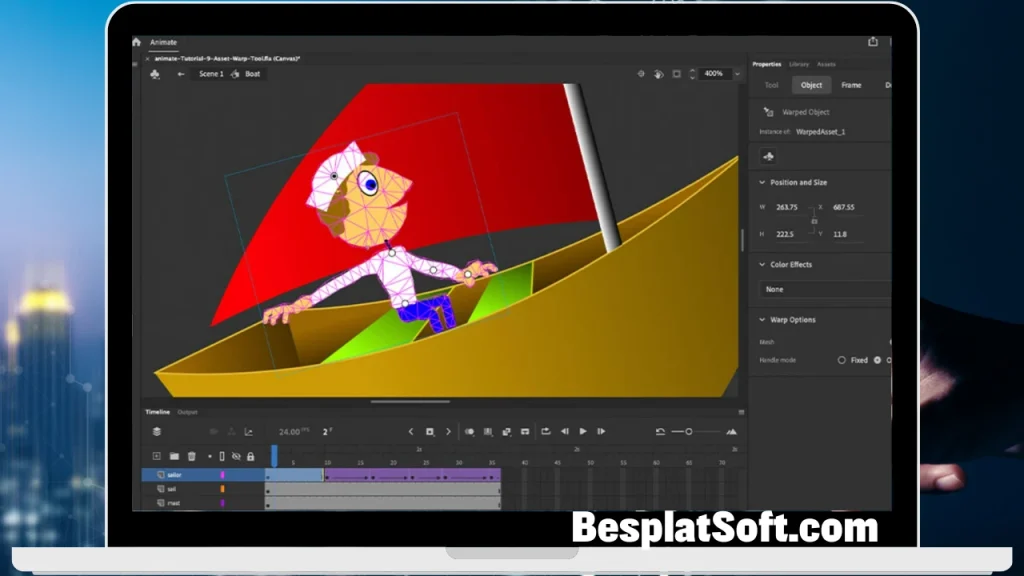 Снимок экрана Adobe Animate 2