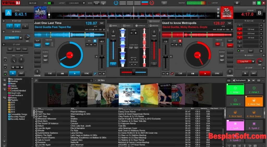 Снимок экрана Atomix VirtualDJ 2
