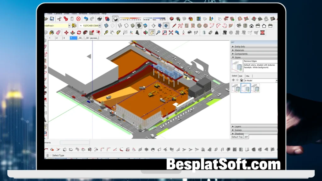 Снимок экрана SketchUp Pro 1