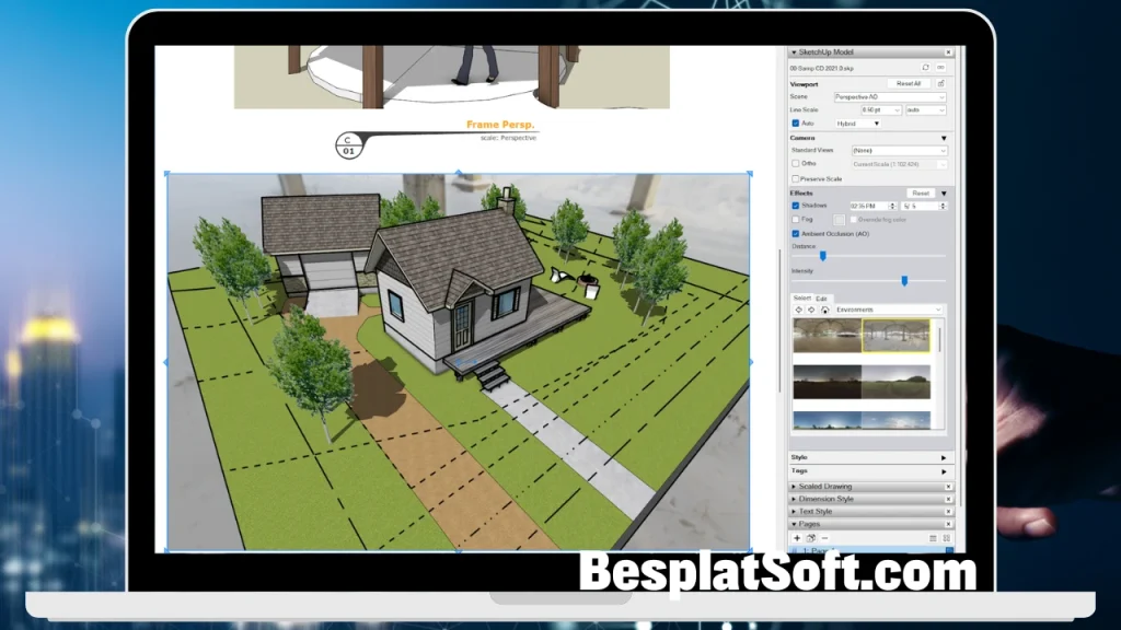 Снимок экрана SketchUp Pro 2