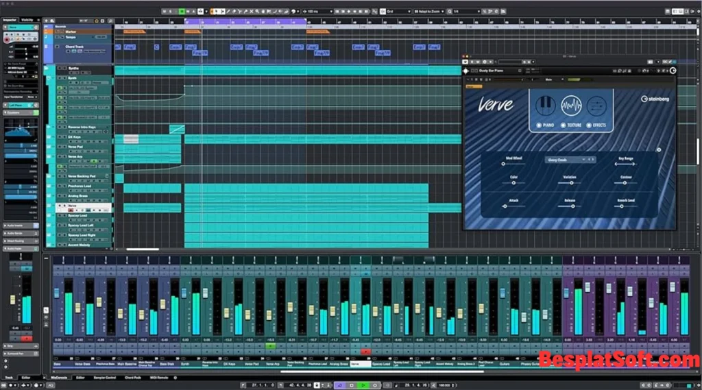 Снимок экрана Steinberg Cubase Pro 2