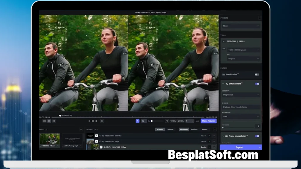 Снимок экрана Topaz Video AI Pro 2