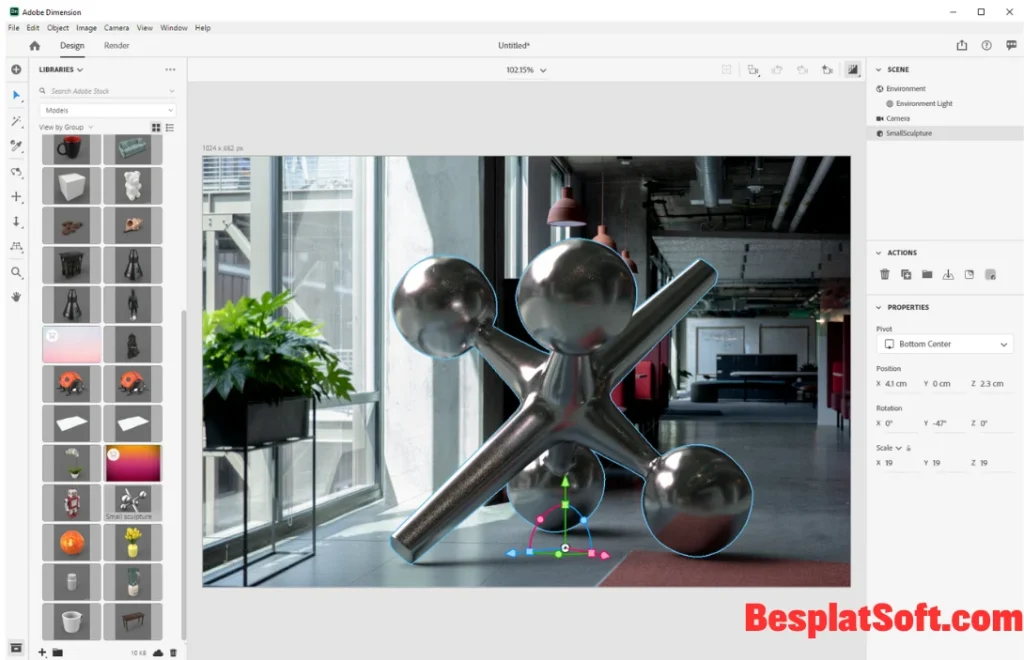 Скриншоты Adobe Dimension 2