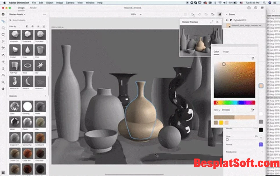 Скриншоты Adobe Dimension