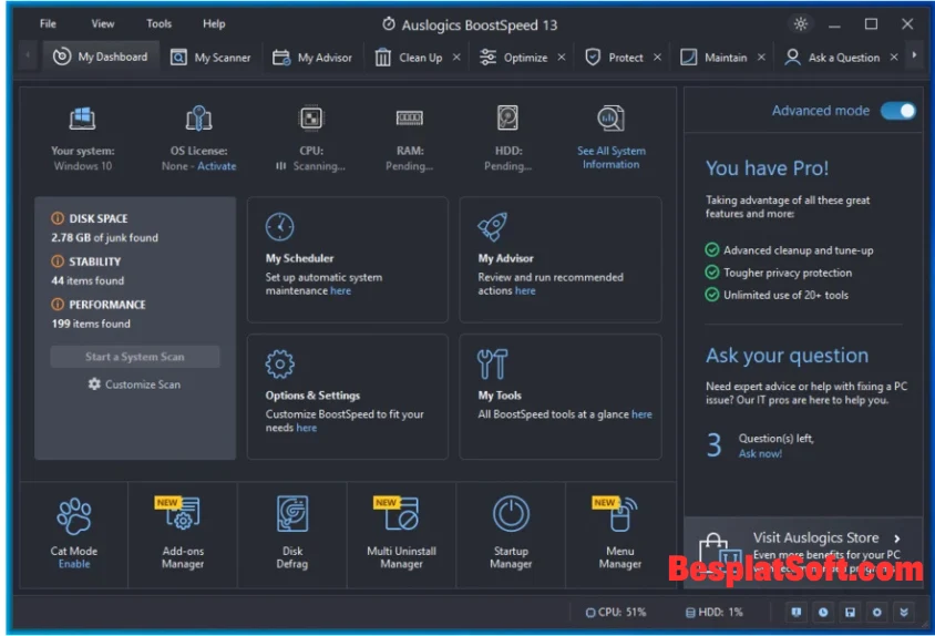 Скриншоты Auslogics BoostSpeed Pro 2
