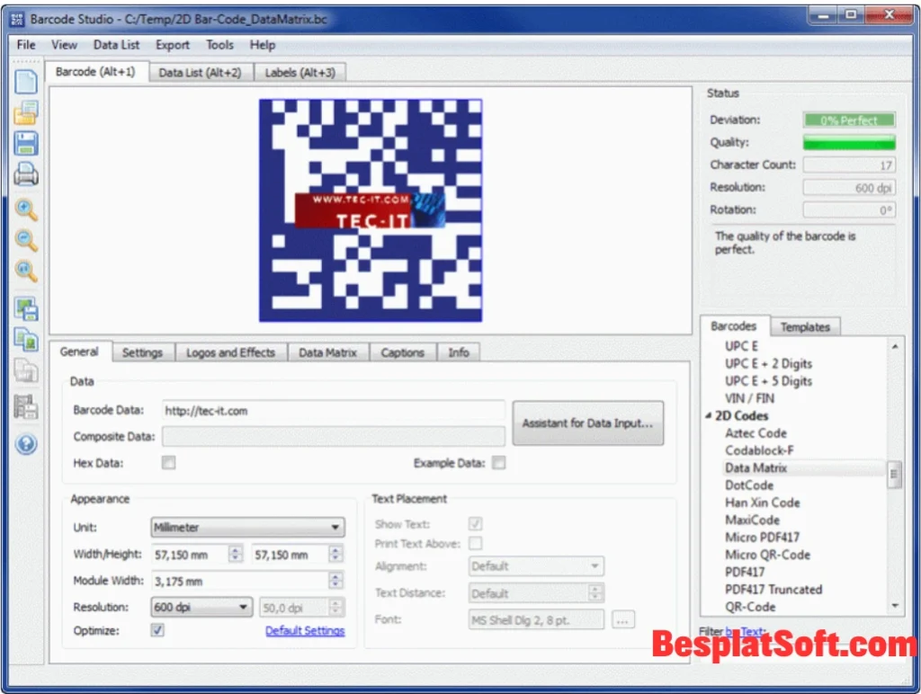 Скриншоты Barcode Studio 2