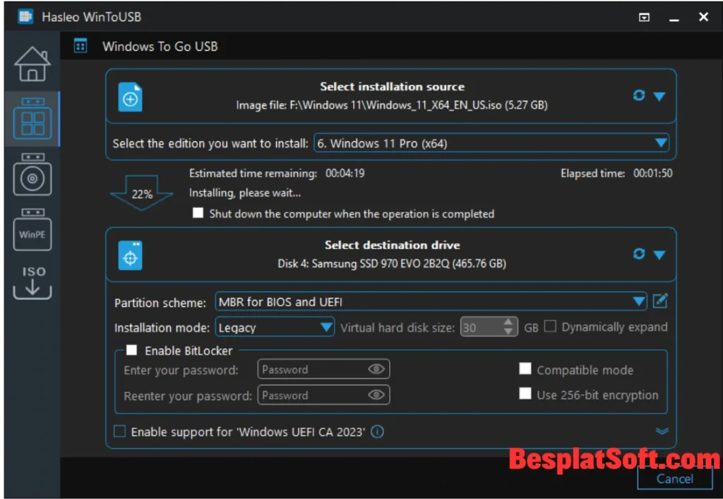 Скриншоты Hasleo WinToUSB 2 Скриншоты Hasleo WinToUSB 2