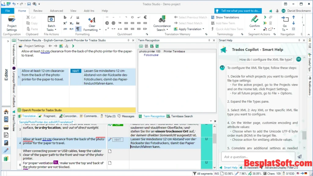 Скриншоты SDL Trados Studio 2