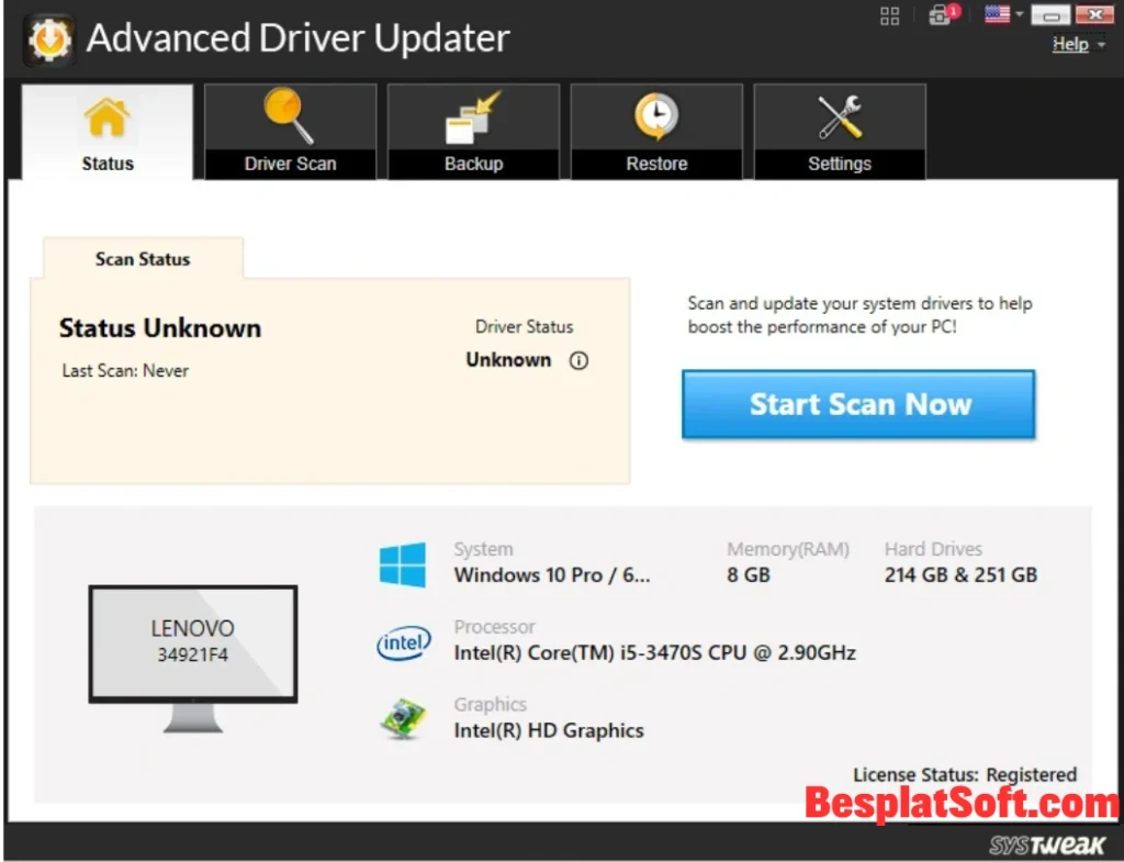 Скриншоты SysTweak Advanced Driver Updater