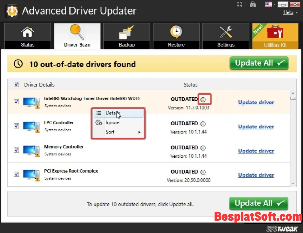 Скриншоты SysTweak Advanced Driver Updater 2