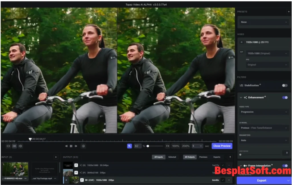 Скриншоты Topaz Video Скриншоты Topaz Video