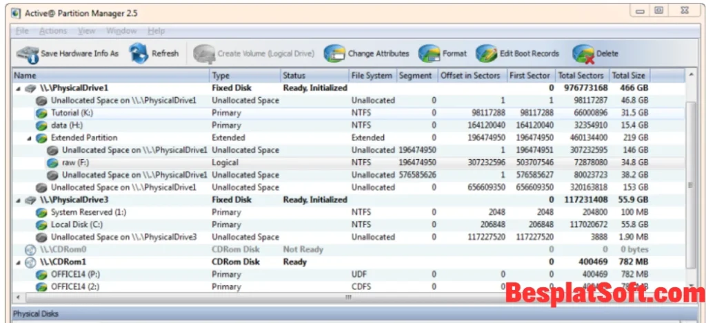 Скриншоты Active Partition Manager