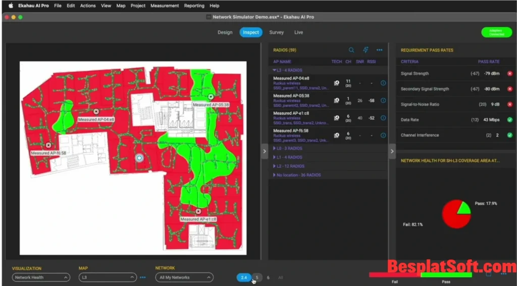 Скриншоты Ekahau AI Pro