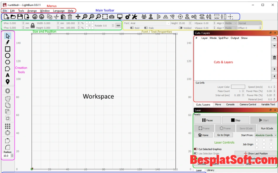 Скриншоты Lightburn