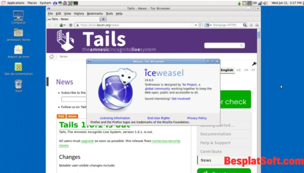 Скриншоты Tails Скриншоты Tails